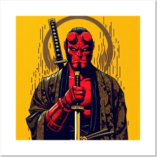 Samurai Hellboy Posters and Art